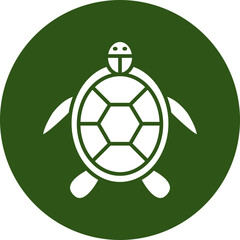 Turtle Glyph Green Circle Icon