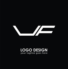 Wall Mural - VF VF Logo Design, Creative Minimal Letter VF VF Monogram