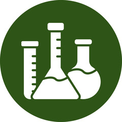 Sticker - beaker glyph green circle icon