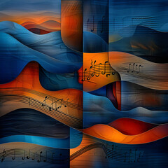 Wall Mural - abstract modern multicolor music background
