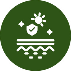 Sticker - Anti Uv Vector Glyph Green Circle Icon