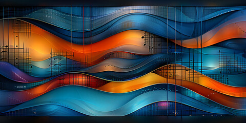 Wall Mural - abstract modern multicolor music background