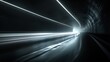 © filmanana - Futuristic tunnel with speeding light trails modern urban transportation concept