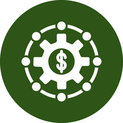 Canvas Print - Networking Glyph Green Circle Icon