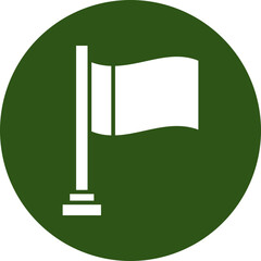 Sticker - Flag Glyph Green Circle Icon