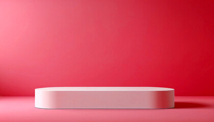 Sticker - white cosmetic podium  on red