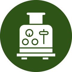 Sticker - Toaster Glyph Green Circle Icon