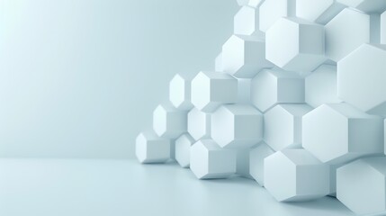 Canvas Print - a white wall with a row of white cubes on it