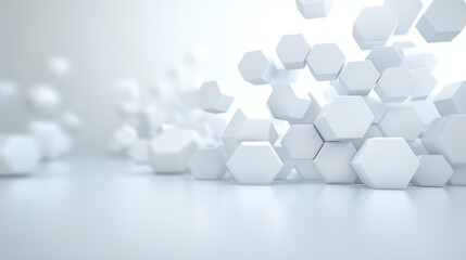 Canvas Print - a white background with many white cubes scattered around