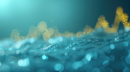 Wall Mural - the image is a blue ocean with a yellow line in the middle