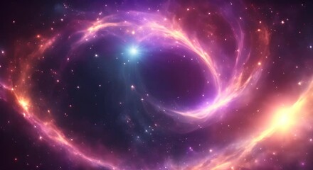 loop animation of space nebula towards light loop animation glowing galaxies and stars passing foota