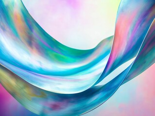 Wall Mural - ai generated illustration of abstract colorful flowing ribbons on a soft gradient background