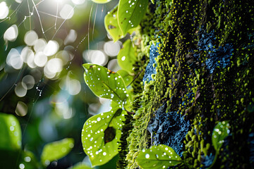 Wall Mural - Moss-covered tree bark