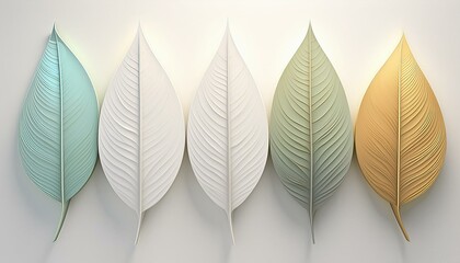 Wall Mural - leaves isolated on white