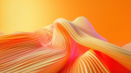 Wall Mural - Vibrant 3D Rendering on Orange Background with Centered Negative Space