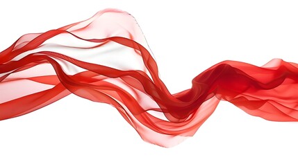 White background with one line wave of Flying Red Silk 