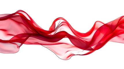 White background with one line wave of Flying Red Silk 