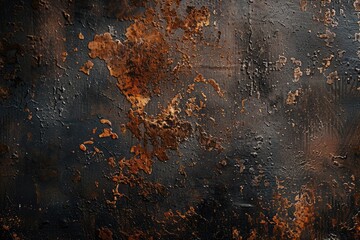 Wall Mural - Dark worn rusty metal texture background.