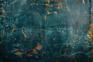 Poster - texture of old metal copper sheet with scratch