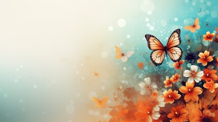 Wall Mural - background with butterfly