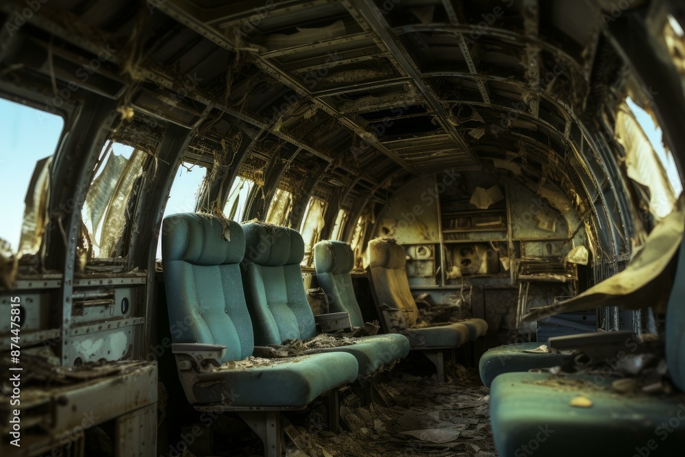 Exploring the eerie and desolate interior of an abandoned vintage ...
