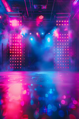 Wall Mural - Abstract Nighttime Stage With Pink And Blue Lights