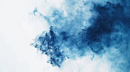 Wall Mural - abstract blue watercolor on white background