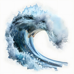 Wall Mural - ocean wave isolated on white background, png