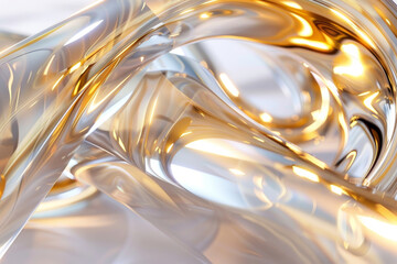 A shiny, curved object with a gold hue