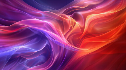 Poster - A colorful, abstract painting of a flame with purple and red colors