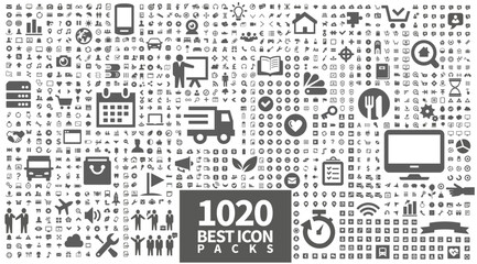 Wall Mural - universal icons collection