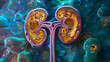 © Prasanth - Renal pathology image displaying chronic kidney disease effects on kidney tissue. Concept Medical Imaging, Renal Pathology, Chronic Kidney Disease, Kidney Tissue, Histopathology