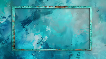 Wall Mural - Frame that is unfilled in turquoise colorpalette