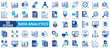 © Uniconlabs - Data analytics icon collection set. Containing chart, forecast prediction, useful information, decision making, business intelligence, data mining, effective icon. Simple flat vector