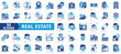 © Uniconlabs - Real estate icon collection set. Containing property, personal, location, buildings, housing, residential, apartment icon. Simple flat vector.