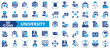 © Uniconlabs - University icon collection set. Containing education, research, academic, degree, discipline, bachelor, post graduate icon. Simple flat vector.