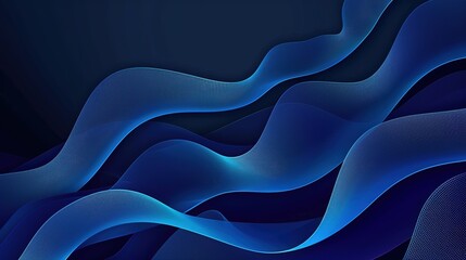 Sticker - Abstract gradient blue wavy flowing lines background