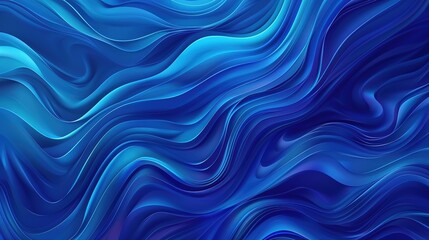 Poster - Abstract gradient blue wavy flowing lines background