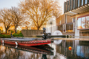 Autumn in canal in the park