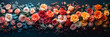 © VertigoAI - Background made out of a fantasy miracle multi colors bed of roses,