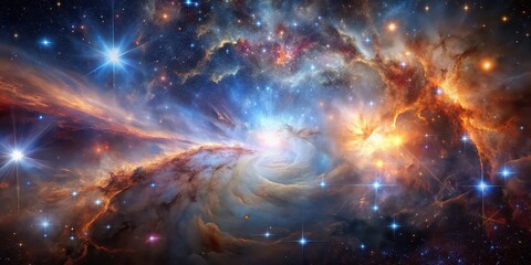 Wall Mural - stunning image of a stellar nursery in the cosmic cradle capturing the birth of stars and galactic e