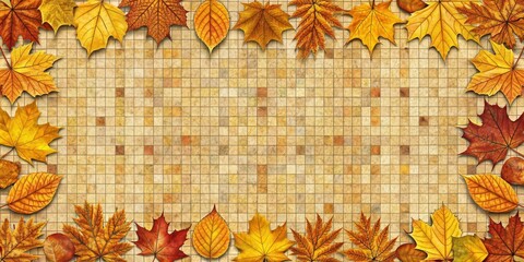 Canvas Print - Tile autumn pattern with colorful yellow, brown and orange leaves for fall , fall, autumn, pattern, seamless, background, leaves