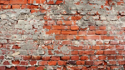 Sticker - An old red brick wall with a few missing bricks background