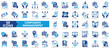 © Uniconlabs - Corporate management icon collection set. Containing business, financial, process, team building, project, innovation, brand icon. Simple flat vector illustration.