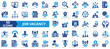 © Uniconlabs - Job vacancy icon collection set. Containing online job search, requirements, recruiting, employment, human resource management, employee skills, career ladder icon. Simple flat vector illustration.