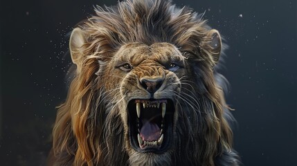 Poster - angry lion