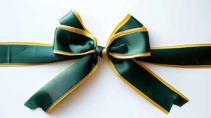 Sticker - Green and Gold Ribbon Bow