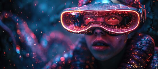 Poster - Cyberpunk Woman in Virtual Reality