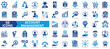 © Uniconlabs - Account management icon collection set. Containing client engagement, retention, sales support, verified, business presentation, contract negotiation, upselling icon. Simple flat vector illustration.