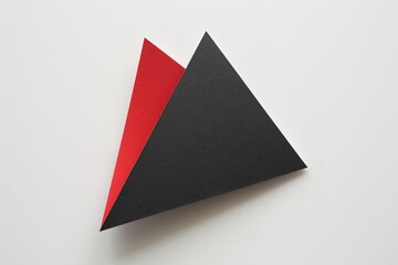 Wall Mural - A flat black and red paper shape with rounded corners, with the bottom left corner as an angle  